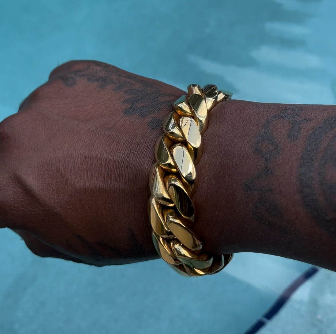 20mm 14k Gold Miami Cuban link bracelet 950 silver