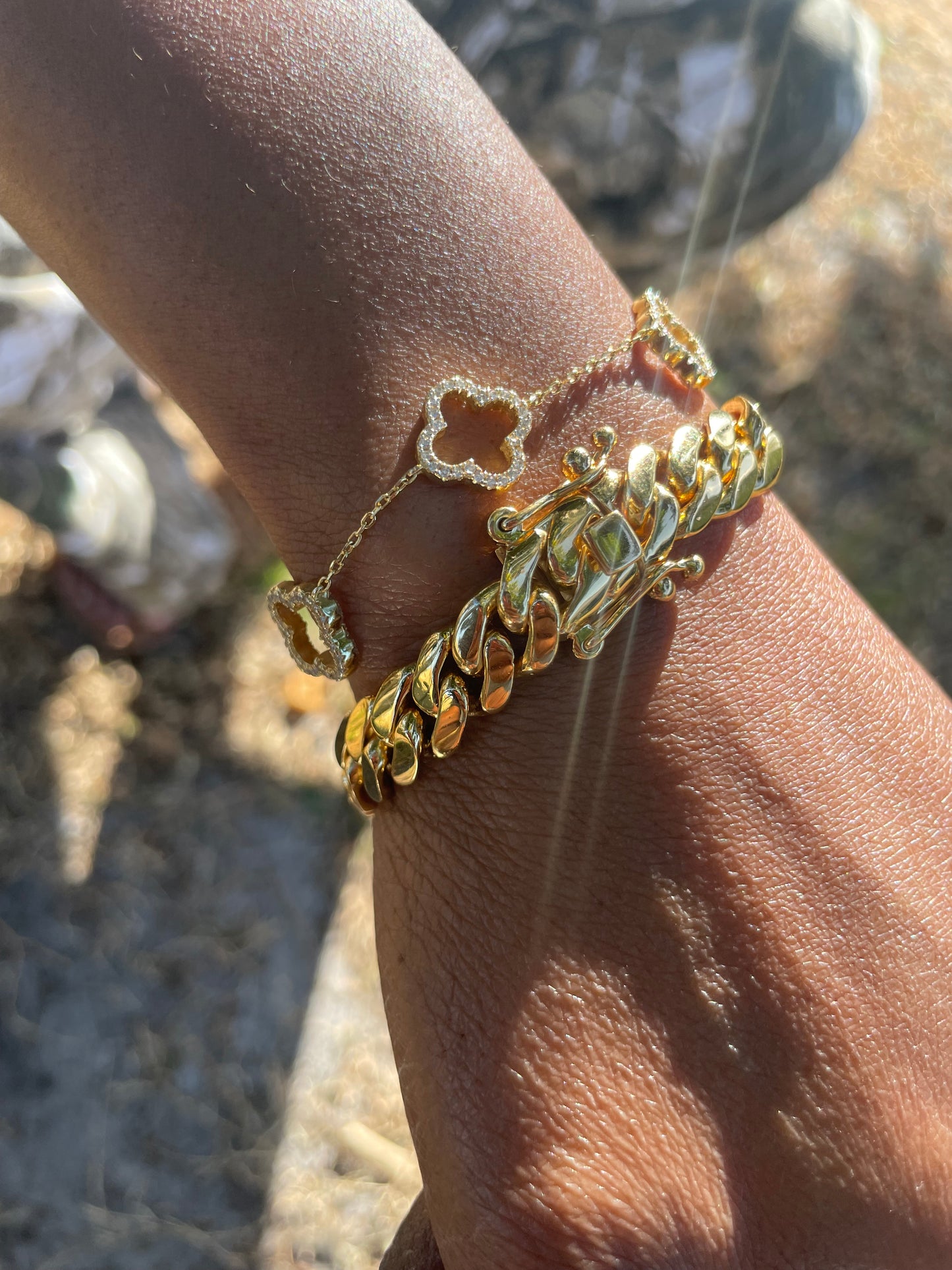 10mm 14k Gold Miami Cuban link bracelet 950 silver