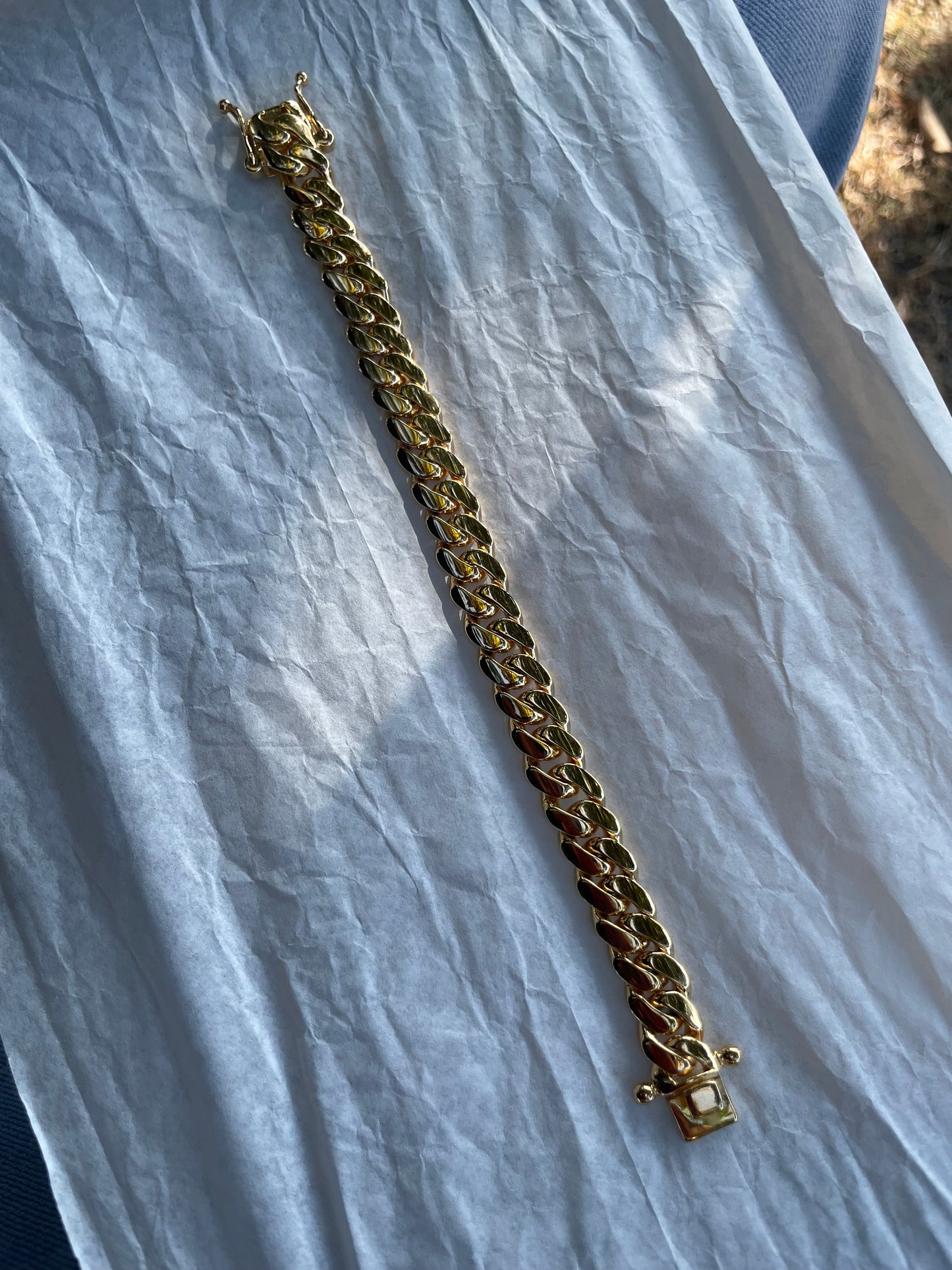 10mm 14k Gold Miami Cuban link bracelet 950 silver