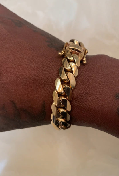 15mm 14k Gold Miami Cuban link bracelet 950 silver